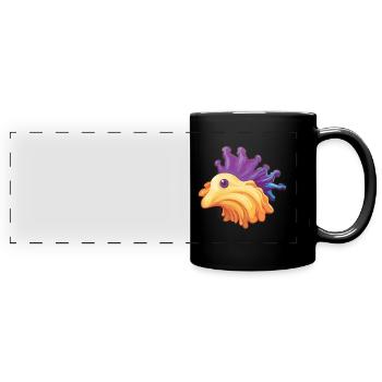 Meeresschneckenkarikatur Kawaii Aquarellillustration - Panorama-Tasse farbig - Schwarz - Vorne