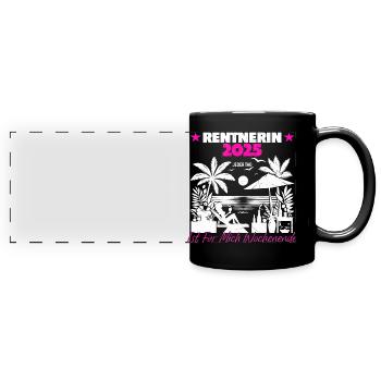 Rente Ruhestand Rentner Geschenk - Panorama-Tasse farbig - Schwarz - Vorne
