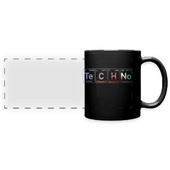 Techno Musik Periodensystem EDM Rave - Panorama-Tasse farbig - Schwarz - Vorne