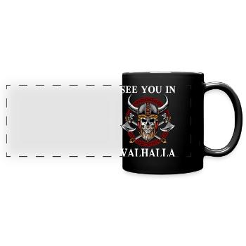 Dieux Valhalla de la mythologie viking - Mug panoramique uni - noir - Devant