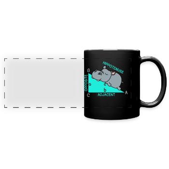 Hippoténuse math maths professeur de mathématiques blague - Mug panoramique uni - noir - Devant