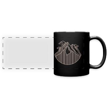 Minimalist mountains - Full Colour Panoramic Mug - black - Front