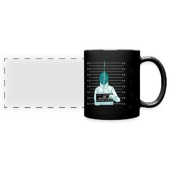 Fechten mit Degen Verhaftung - Panorama-Tasse farbig - Schwarz - Vorne