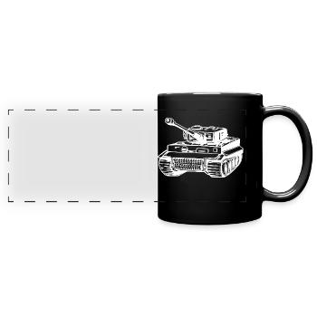 Panzer Tiger battle tank World War I funny saying - Full Colour Panoramic Mug - black - Front