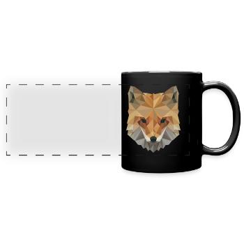 Fuchs Polygon Fuchskopf Künstler Kunst Geschenk - Panorama-Tasse farbig - Schwarz - Vorne