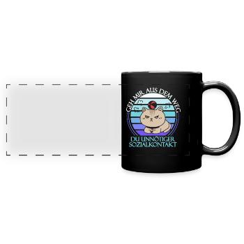 Geh mir aus dem weg du unnötiger Sozialkontakt - Panorama-Tasse farbig - Schwarz - Vorne