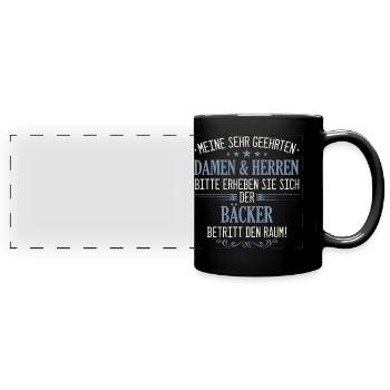 Bäcker Bäckerin Bäckerei Beruf Spruch - Panorama-Tasse farbig - Schwarz - Vorne