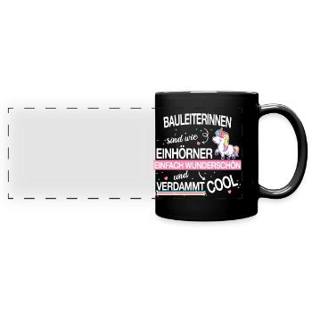 Bauleiter Bauleiterin Bauarbeiter Beruf Spruch - Panorama-Tasse farbig - Schwarz - Vorne