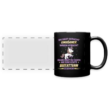 Bestatter Bestatterin Bestatten Beruf Spruch - Panorama-Tasse farbig - Schwarz - Vorne
