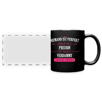 Preußen Ostpreußen Kaiserreich Spruch Heimat - Panorama-Tasse farbig - Schwarz - Vorne