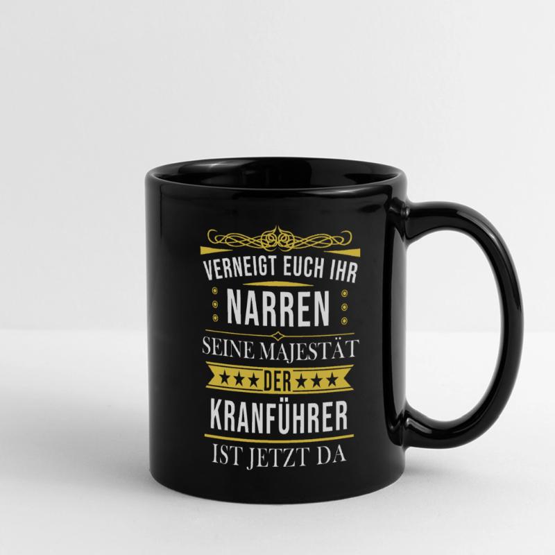 Kranführer Kran Baustelle Kranfahrer Spruch Panorama-Tasse farbig