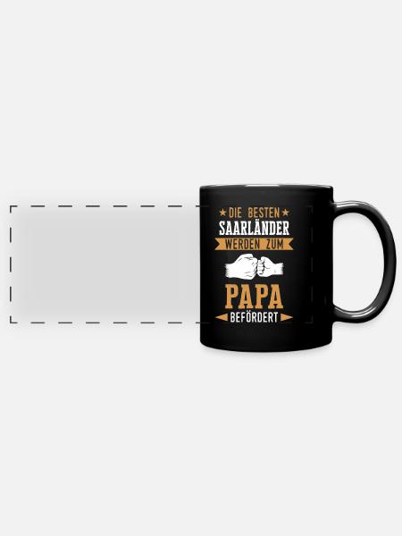 Saarland Saarländerin Saarländer Spruch - Panorama-Tasse farbig - Schwarz