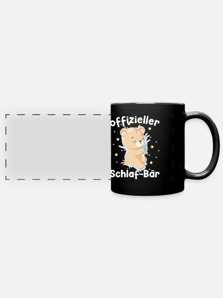 Schlaf Bär Hase Pyjama Geschenk - Panorama-Tasse farbig - Schwarz