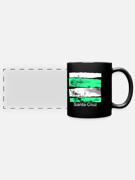 Santa Cruz Shirt Vintage Retro 70s 80s CA - Full Colour Panoramic Mug - black
