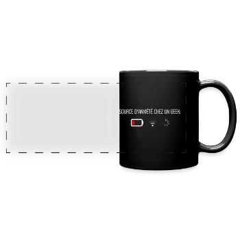 Source d anxiété chez un Geek - Mug panoramique uni - noir - Devant