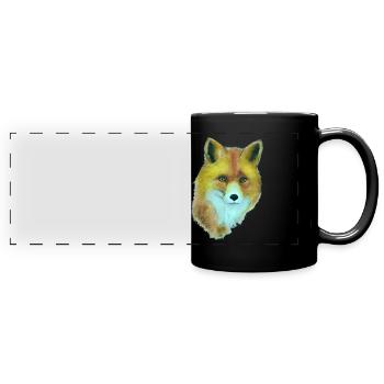 Fuchs - Panorama-Tasse farbig - Schwarz - Vorne