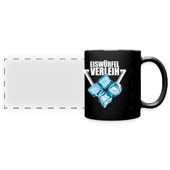 Eiswürfel Verleih - Panorama-Tasse farbig - Schwarz - Vorne
