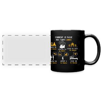 Temps libres muscu cadeau muscu - Mug panoramique uni - noir - Devant