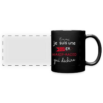 Super Manip radio qui Déchire - Mug panoramique uni - noir - Devant