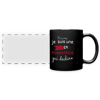 Super Formatrice qui Déchire - Mug panoramique uni - noir - Devant
