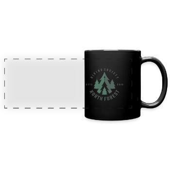 WALD - Panorama-Tasse farbig - Schwarz - Vorne