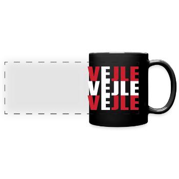 Vejle Danemark Drapeau - Mug panoramique uni - noir - Devant