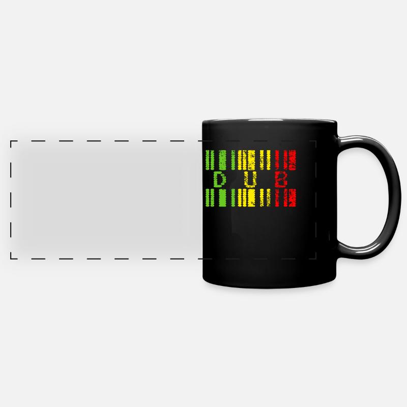 dub Jamaica Farben - Panorama-Tasse farbig - Schwarz
