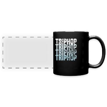 triphop 4x grunge - Full Colour Panoramic Mug - black - Front