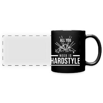 Hardstyle DJ Musik Hard Style Techno - Panorama-Tasse farbig - Schwarz - Vorne