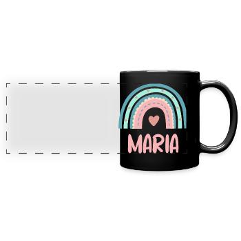 Maria Name Rainbow Baby - Full Colour Panoramic Mug - black - Front