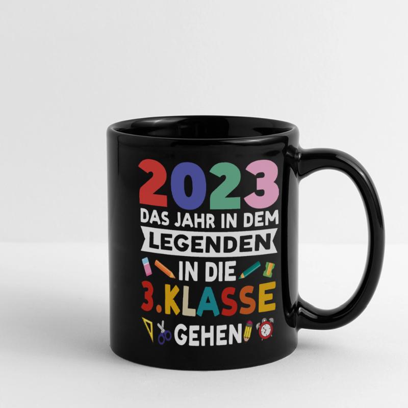 3.Klasse 2023 Anfang Drittklässler Geschenk Panorama-Tasse farbig