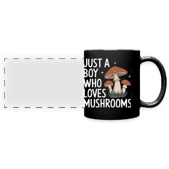 Pilz Pilze Funghi Champignon - Panorama-Tasse farbig - Schwarz - Vorne