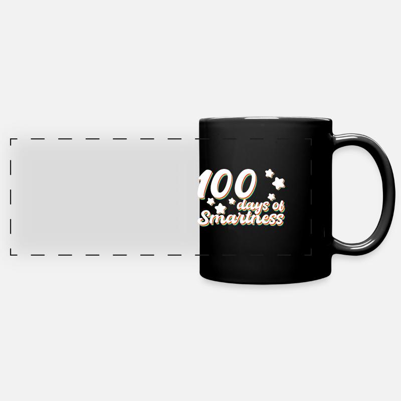 100 days of school Geschenkidee - Panorama-Tasse farbig - Schwarz