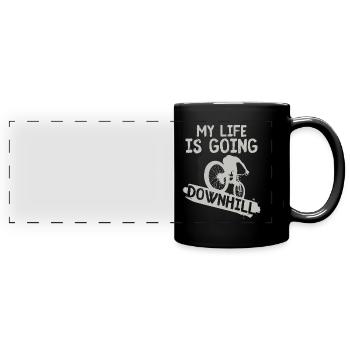 Mountain bike - Full Colour Panoramic Mug - black - Front