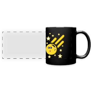 Universum Asteroid Astronomie Sterne Weltall - Panorama-Tasse farbig - Schwarz - Vorne