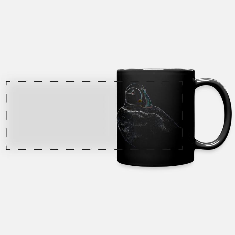 Portrait de paon-plongeur - Mug panoramique uni - noir