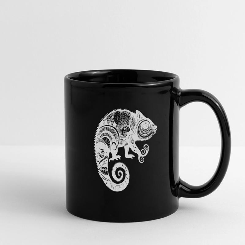 Chameleon with boho Aztec patterns Full Colour Panoramic Mug