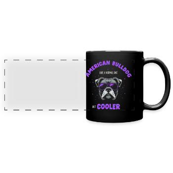 American Bulldog normal dog but cooler - purple - Full Colour Panoramic Mug - black - Front