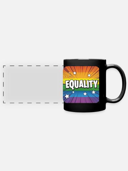 LGBTQ Equality - Panorama-Tasse farbig - Schwarz