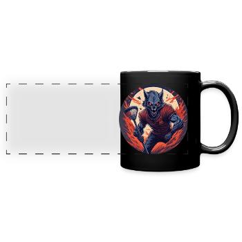 Gruseliges Halloween-partykostüm Werwolf Lacrosse - Panorama-Tasse farbig - Schwarz - Vorne