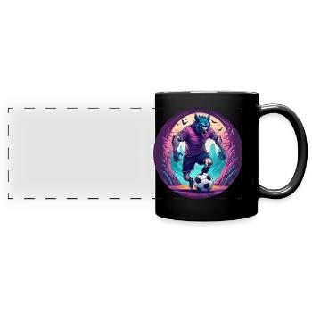 Effrayant Halloween Party Costume Werewolf Football - Mug panoramique uni - noir - Devant
