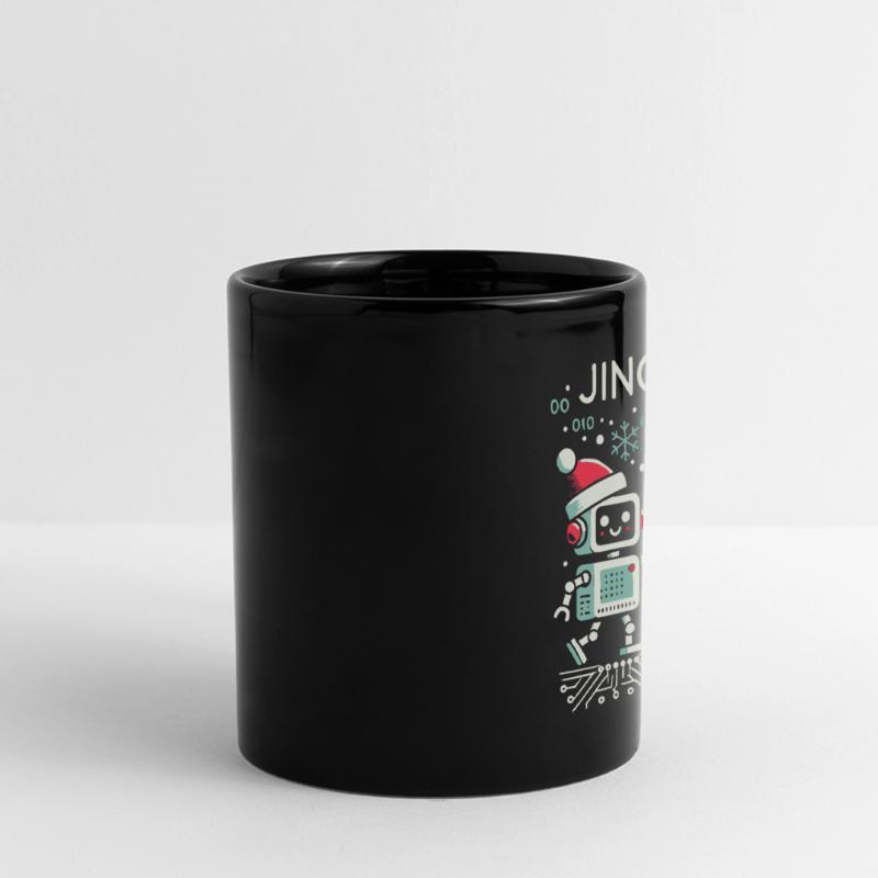 Jingle Bots - Christmas Robots with Binary Code Full Colour Panoramic Mug