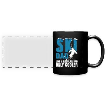 Ski skieur skier Papa Fête des Pères Cadeau - Mug panoramique uni - noir - Devant