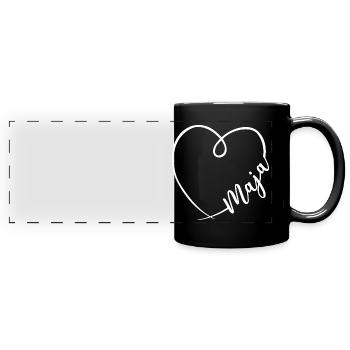 Maja Name Kalligrafie Herz - Panorama-Tasse farbig - Schwarz - Vorne