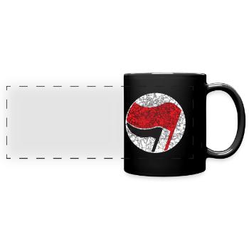 drapeau antifa gauche - Mug panoramique uni - noir - Devant