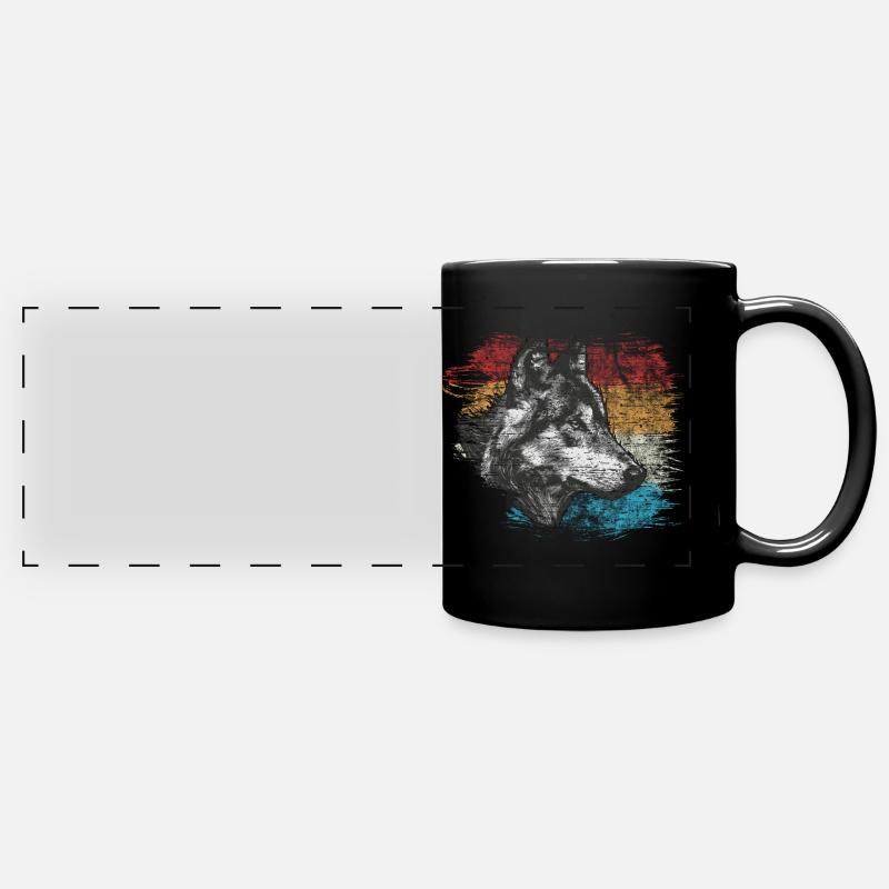 loup - Mug panoramique uni - noir