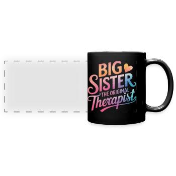 Sister Sibling Family - Full Colour Panoramic Mug - black - Front