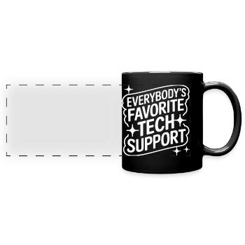 Technischer Support Computerfreak Nerd - Panorama-Tasse farbig - Schwarz - Vorne
