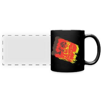Jack Russel Terrier - Panorama-Tasse farbig - Schwarz - Vorne