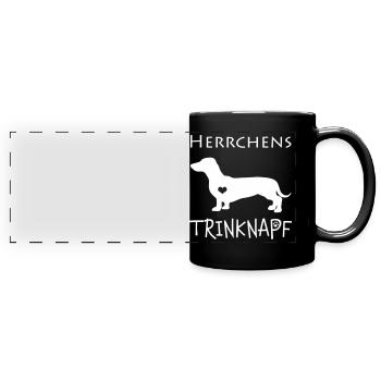 Herrchens Trinknapf Dackel - Panorama-Tasse farbig - Schwarz - Vorne